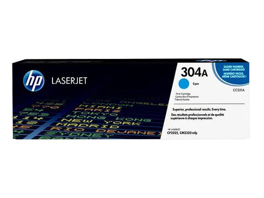 Toner HP 304A Cyan CC531A Original Haute Qualité pour LaserJet